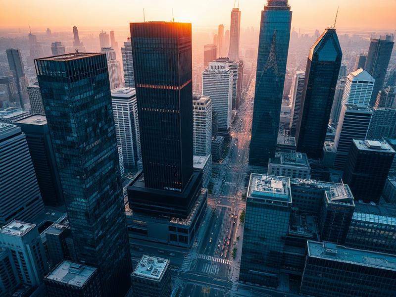Urban landscape with tall buildings